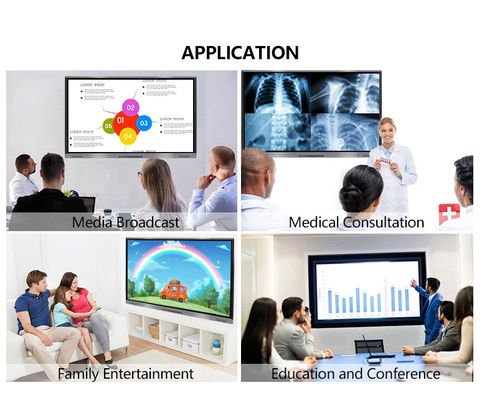 H11S Multi Touch Screen สมาร์ทอินเตอร์แอคทีจอแบน 86 นิ้ว OEM 4K Digital Whiteboard