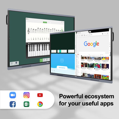 Android 11 Interactive Flat Panel สัมผัส 20 จุดสำหรับการศึกษาการประชุม
