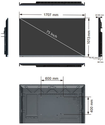 H6C 75 นิ้ว สมาร์ทบอร์ด UHD 20 จุด หน้าจอสัมผัส แผงโต้ตอบ โรงงาน OEM