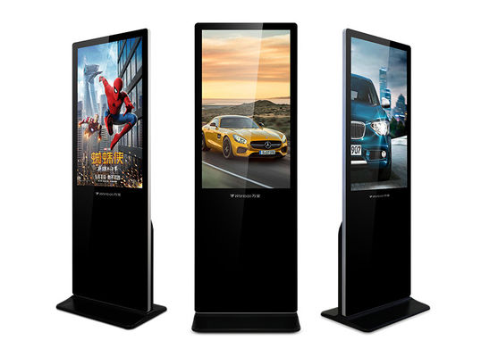 Wifi Ultra Slim ในร่มจอแอลซีดีป้ายโฆษณาดิจิตอล Kiosk ด้วยกระจก