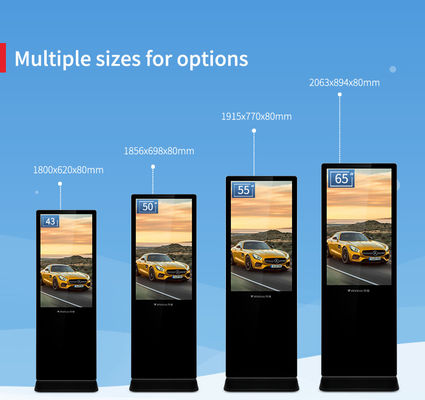 Wifi Ultra Slim ในร่มจอแอลซีดีป้ายโฆษณาดิจิตอล Kiosk ด้วยกระจก