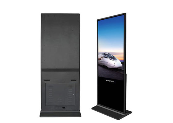 เครื่องเล่นสื่อโฆษณา LCD Touch Screen แบบตั้งพื้น LED 65 '' หน้าจอขนาดใหญ่