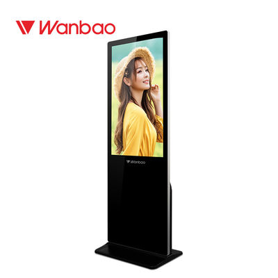 43-65 นิ้ว Wifi Ultra Slim ที่มีกระจกหมุนโฆษณาทีวีกลางแจ้งแบบยืน 65 นิ้วตั้งพื้น Lcd touch Kios