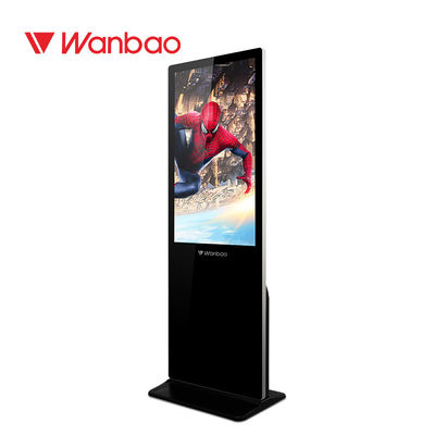 43-65 นิ้ว Wifi Ultra Slim ที่มีกระจกหมุนโฆษณาทีวีกลางแจ้งแบบยืน 65 นิ้วตั้งพื้น Lcd touch Kios
