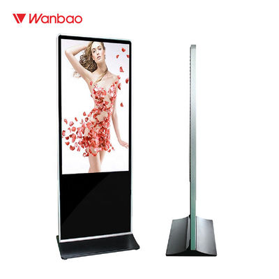 65 &quot;ตั้งพื้นเล่นโฆษณา LCD หน้าจอสัมผัสจอแอลซีดีป้ายดิจิตอลในร่ม