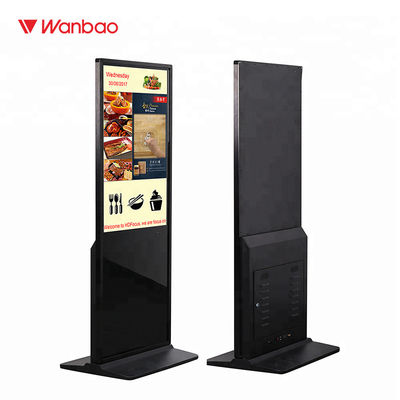 ชั้นขนาดใหญ่ยืนเล่นโฆษณาแอลซีดีหน้าจอสัมผัสตู้ Kiosk