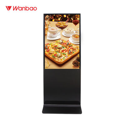 65 &quot;ตั้งพื้นเล่นโฆษณา LCD หน้าจอสัมผัสจอแอลซีดีป้ายดิจิตอลในร่ม
