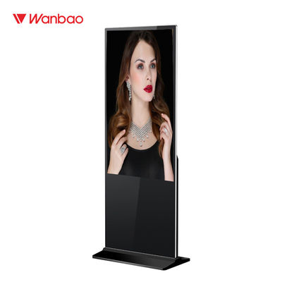 65 &quot;ตั้งพื้นเล่นโฆษณา LCD หน้าจอสัมผัสจอแอลซีดีป้ายดิจิตอลในร่ม