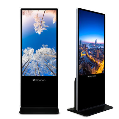 หน้าจอสัมผัส Android กระจกนิรภัยตู้โฆษณาแสดง 55 ''
