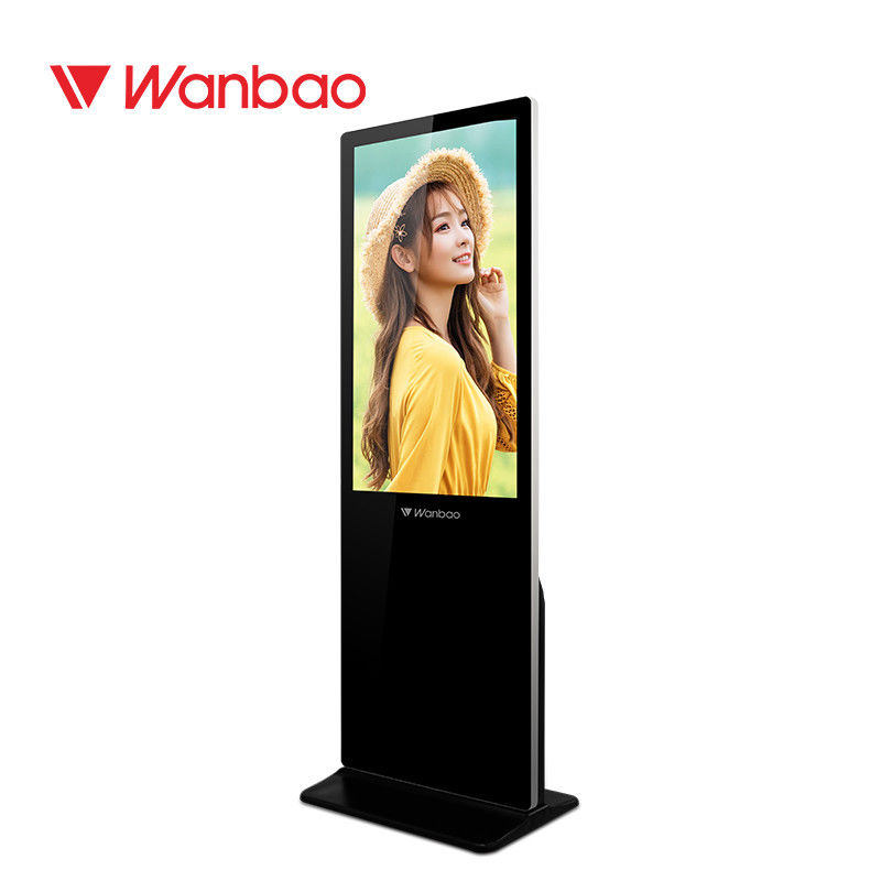 43-65 นิ้ว Wifi Ultra Slim ที่มีกระจกหมุนโฆษณาทีวีกลางแจ้งแบบยืน 65 นิ้วตั้งพื้น Lcd touch Kios