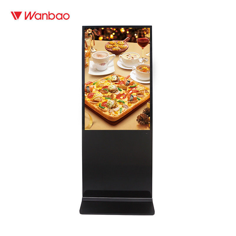 65 &quot;ตั้งพื้นเล่นโฆษณา LCD หน้าจอสัมผัสจอแอลซีดีป้ายดิจิตอลในร่ม