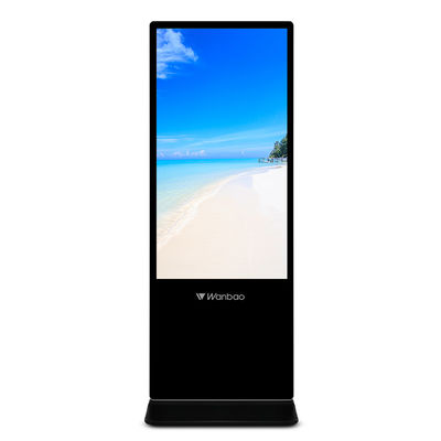 ขาตั้งพื้น 55 นิ้ว Android Touch Screen แสดงโฆษณาเครื่องเล่นป้ายดิจิตอล LCD บางเฉียบ